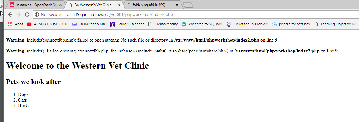 php errors displaying