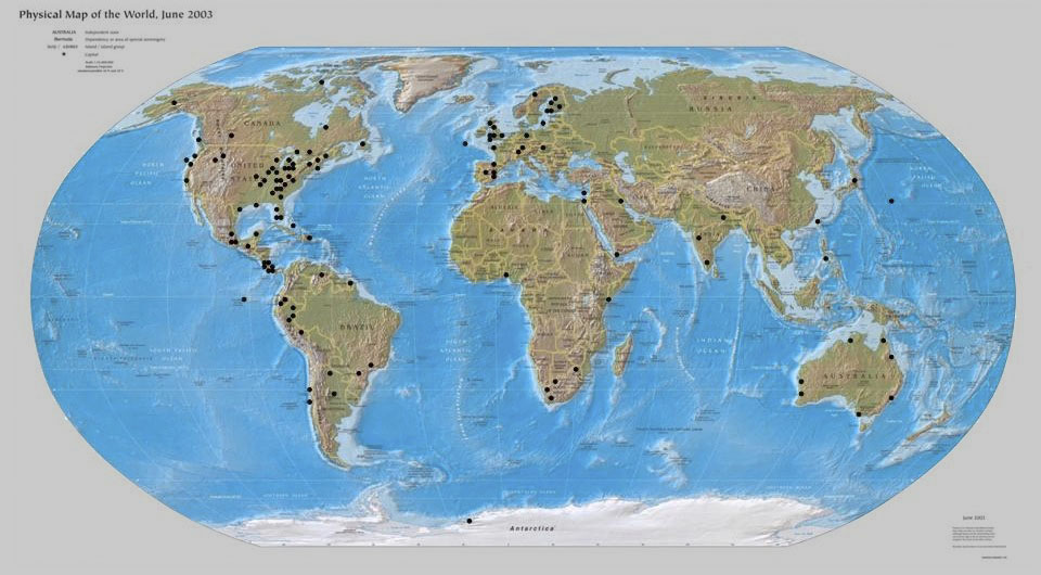 Global Map of Metastudy Biosurvey Sites