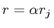 $ r = {\alpha} r_j$