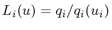 $ L_i(u) = q_i / q_i(u_i)$