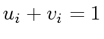 $ u_i + v_i = 1$