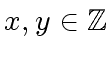 $ x, y \in {\mbox{${\mathbb{Z}}$}}$