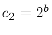 $ c_2 = 2^b$