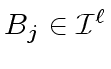 $ B_j \in {\cal I}^{\ell}$