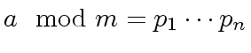 $ a \mod{m=p_1 \cdots p_n}$