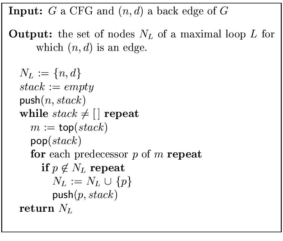 \fbox{
\begin{minipage}{10 cm}
\begin{description}
\item[{\bf Input:}] $G$\ a CF...
...\sf push}($p,stack$) \\
\> {\bf return} $N_L$\ \\
\end{tabbing}\end{minipage}}