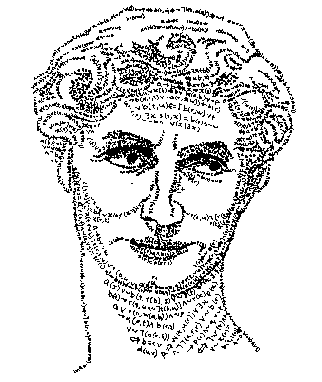 A face drawn in self-describing logical formulas