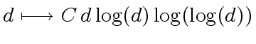 $ d \longmapsto C\, d\log(d)\log(\log(d))$