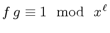 $ f \, g \equiv 1 \mod{ \ x^{\ell}}$