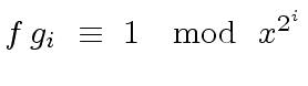 $ f \, g_i \ \equiv \ 1 \ \mod{ \ x^{2^i}}$