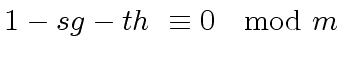 $ 1 - sg - th \ \equiv 0 \ \mod{ m }$