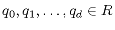 $ q_0, q_1, \ldots, q_d \in R$