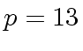 $ p = 13$