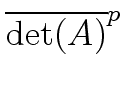 $\displaystyle \overline{{{\det}(A)}}^{{p}}_{{}}$