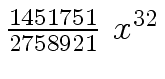 $ {{{1451751} \over {2758921}} \ {x \sp {32}}}$