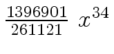$ {{{1396901} \over {261121}} \ {x \sp {34}}}$
